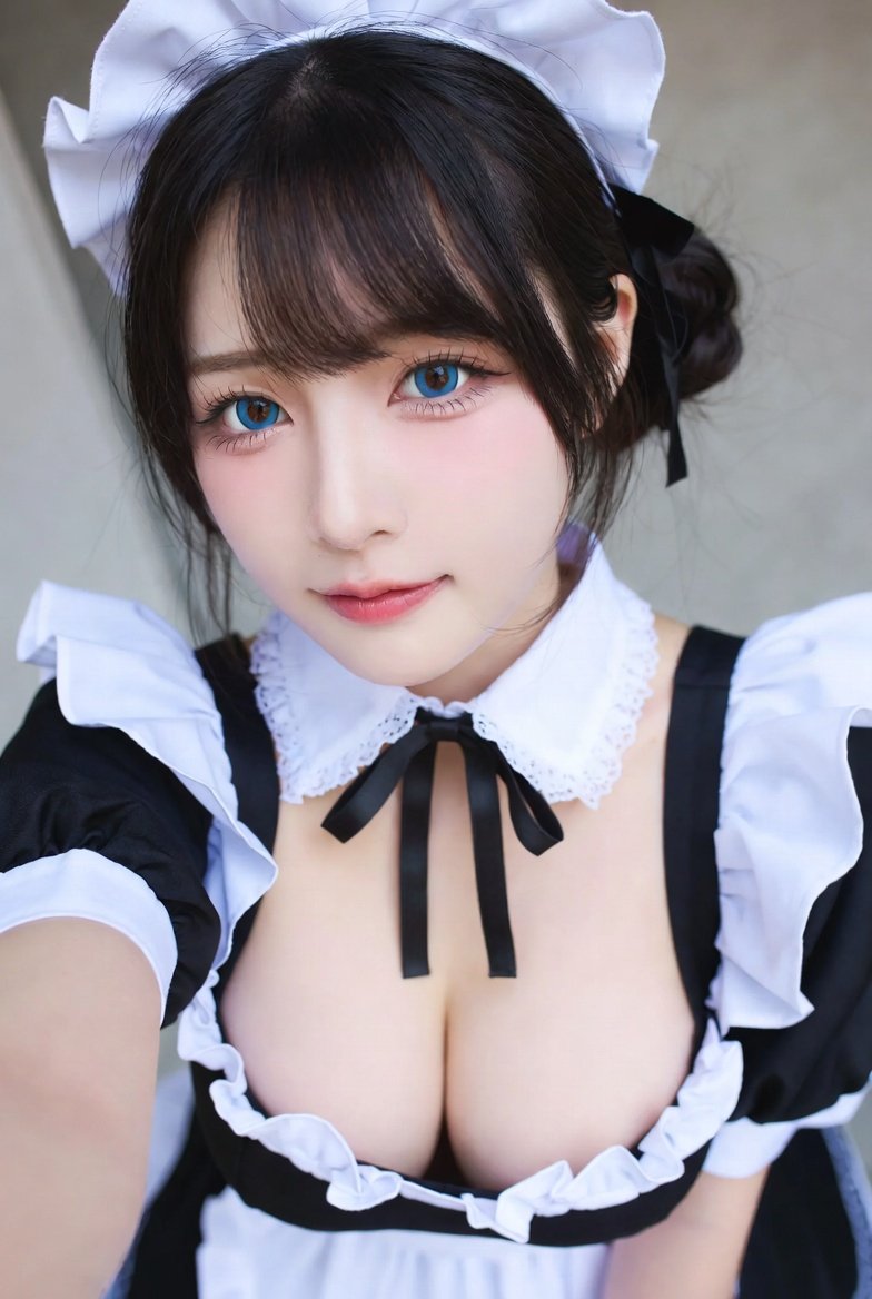女仆装Cos自拍｜黑白制服氛围感 | Maid Cosplay Selfie | Black-and-White Aesthetic