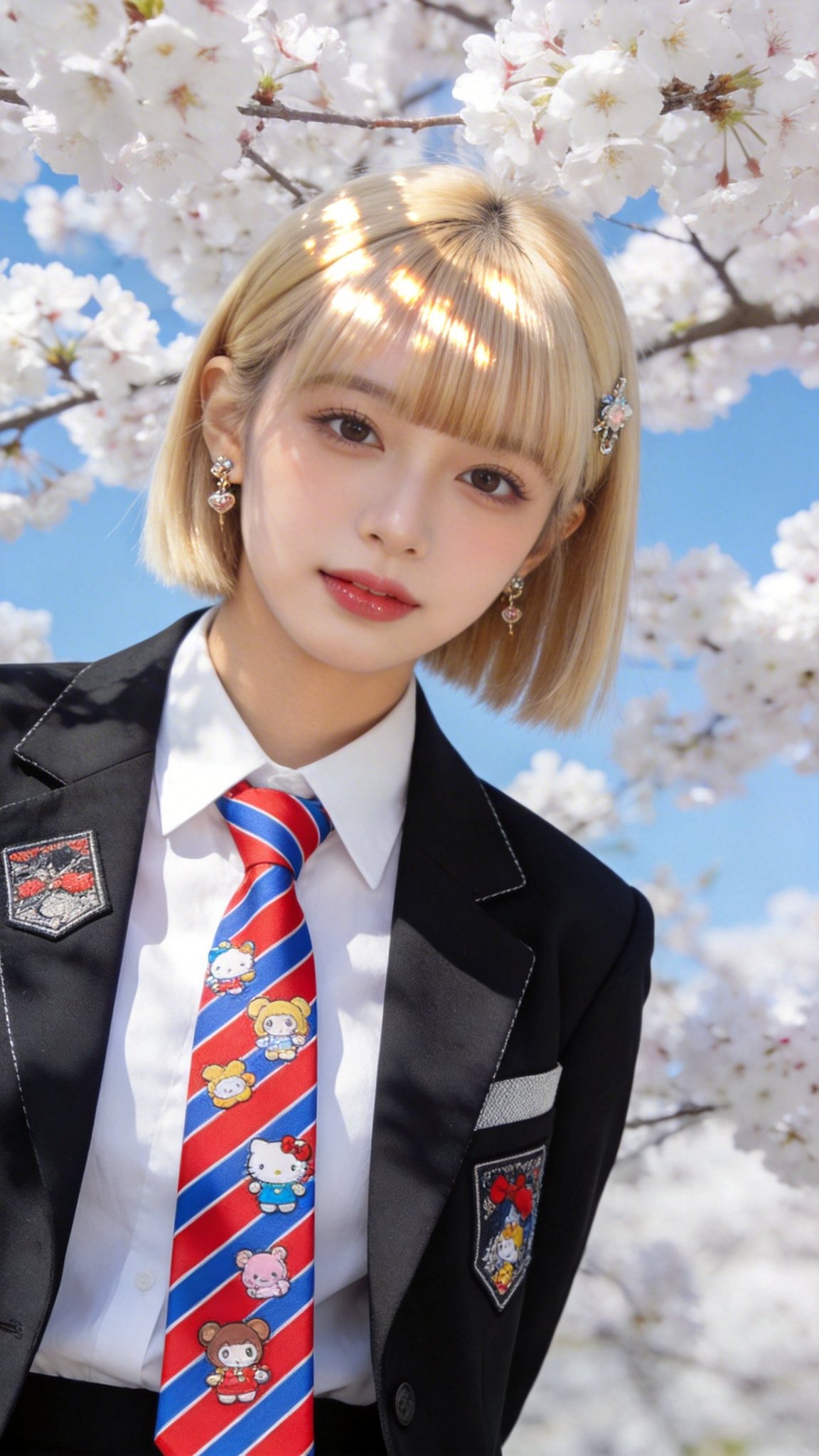 Spring Campus Vibes: Chic Outfit & Cherry Blossom Beauty