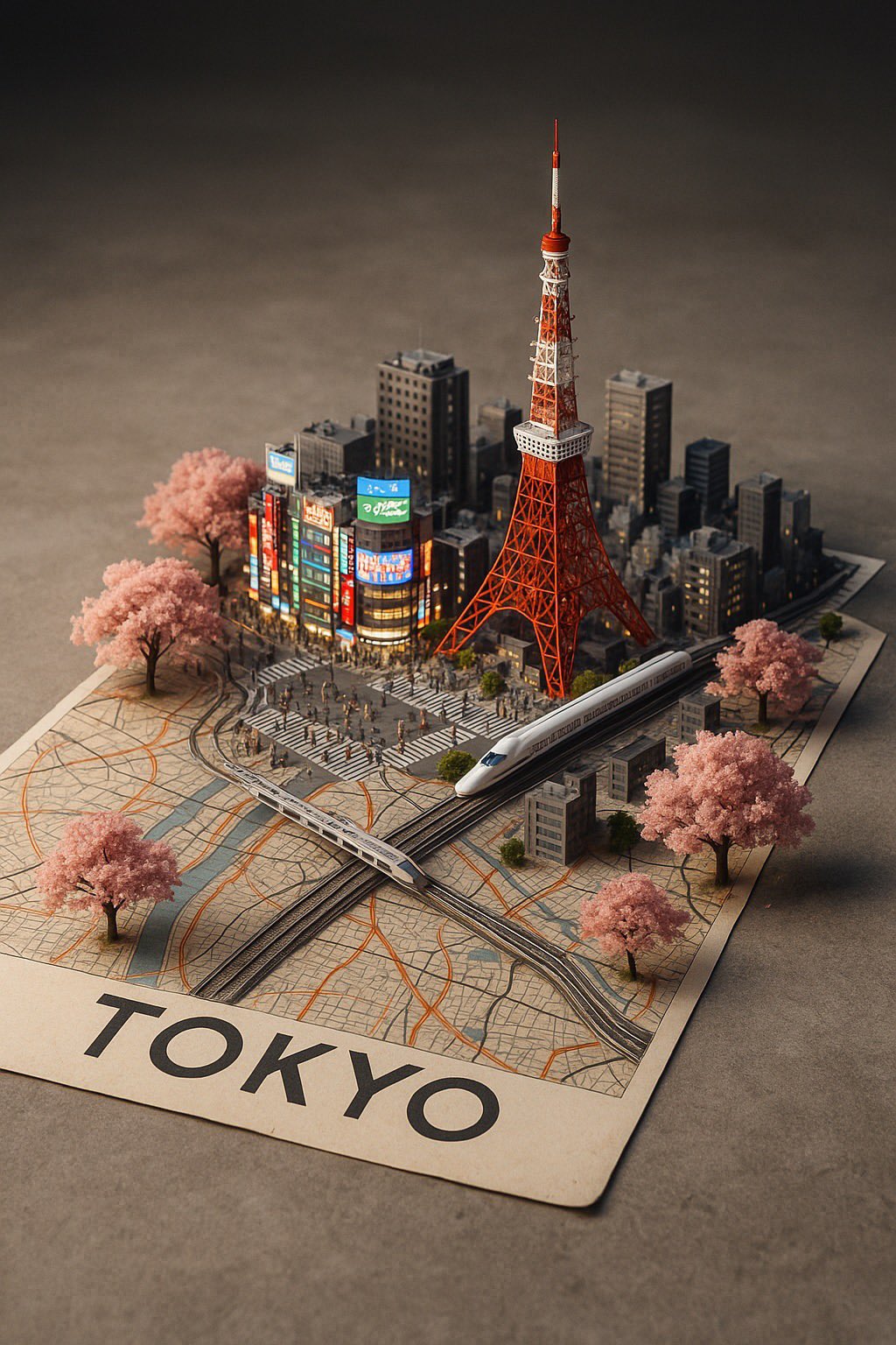 Emerging {CITY_NAME} Map Diorama - Real-Life Icons Unveiled