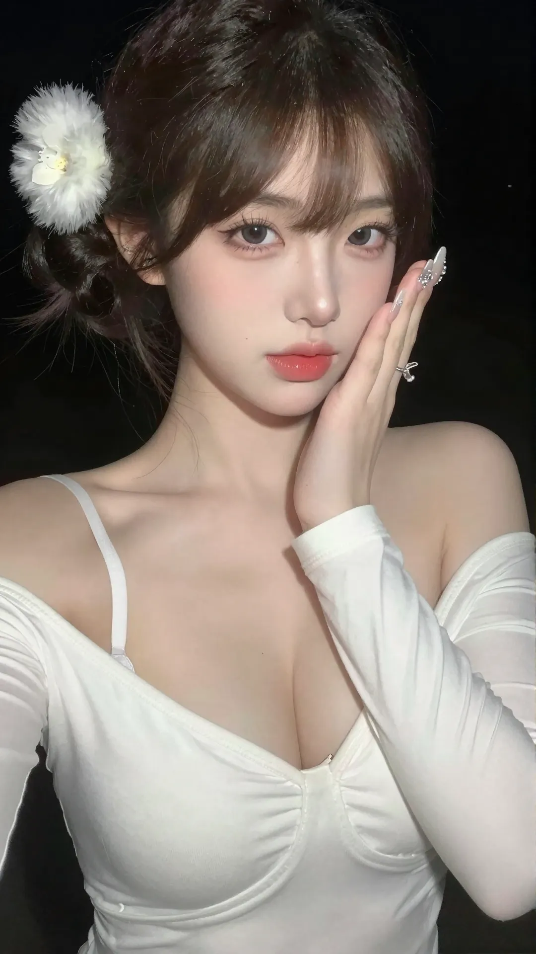 Enchanting Asian Beauty in Glam Night Shot