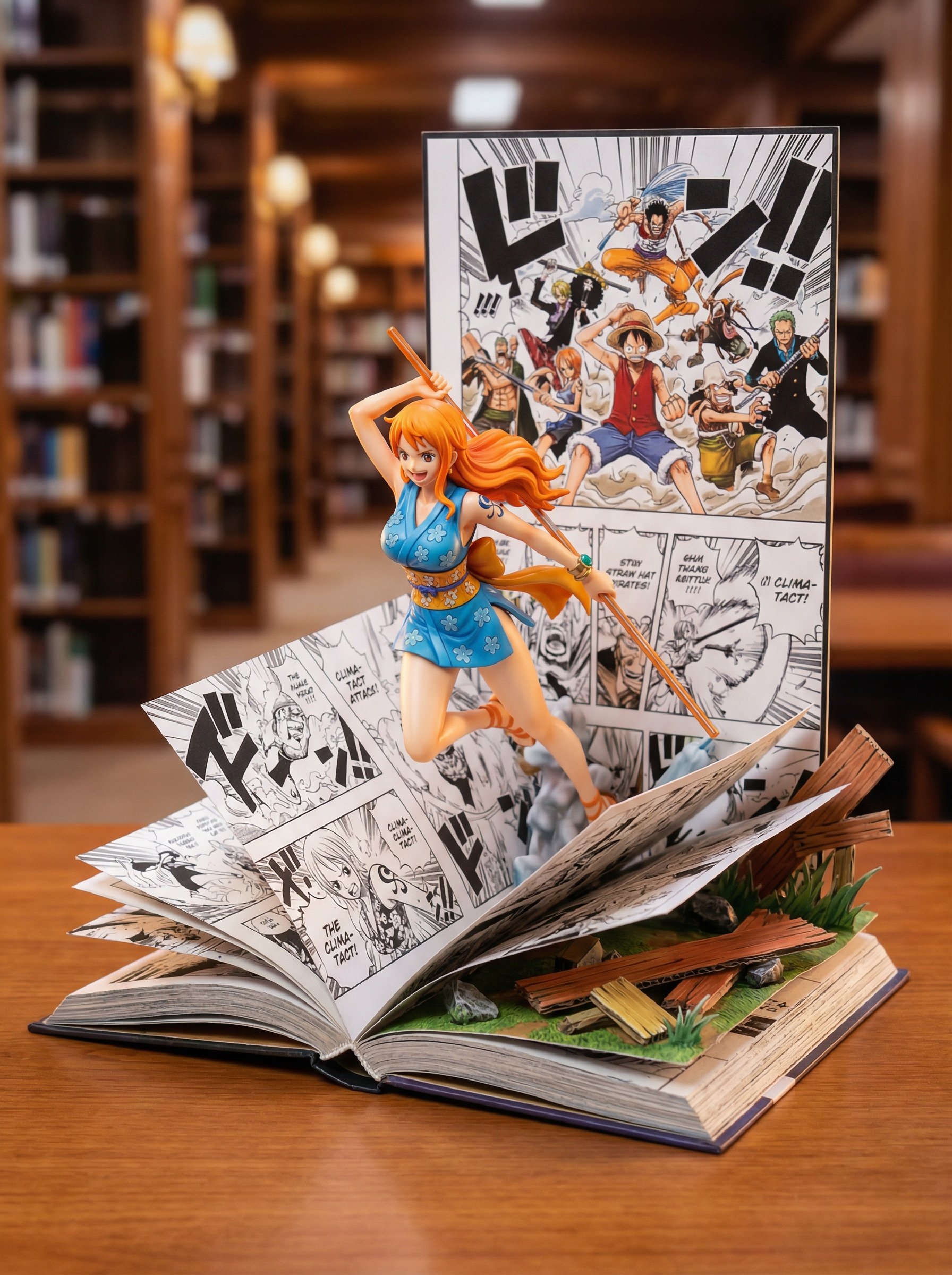 3D Naruto Jump in Pop-Up Manga Scene