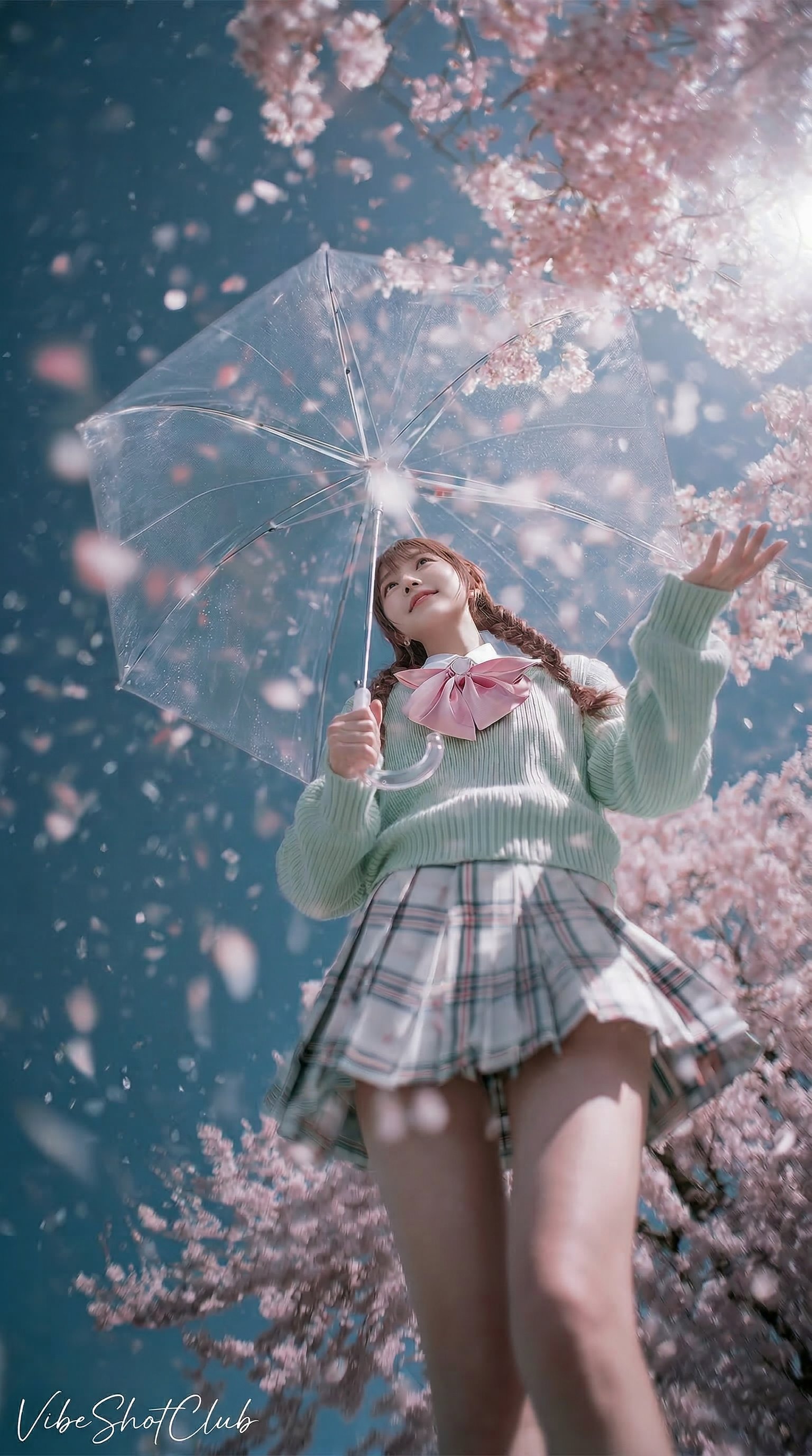 Ethereal Sakura Portrait: Dreamy Blossom Beauty
