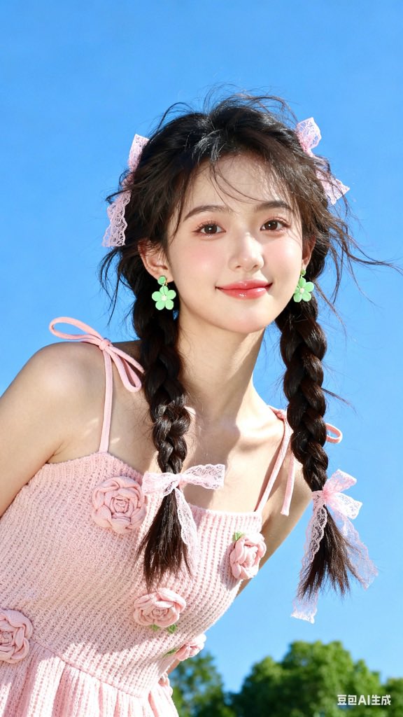 Sweet Blossom Outfit: Pastel Knit Dress & Flower Accents