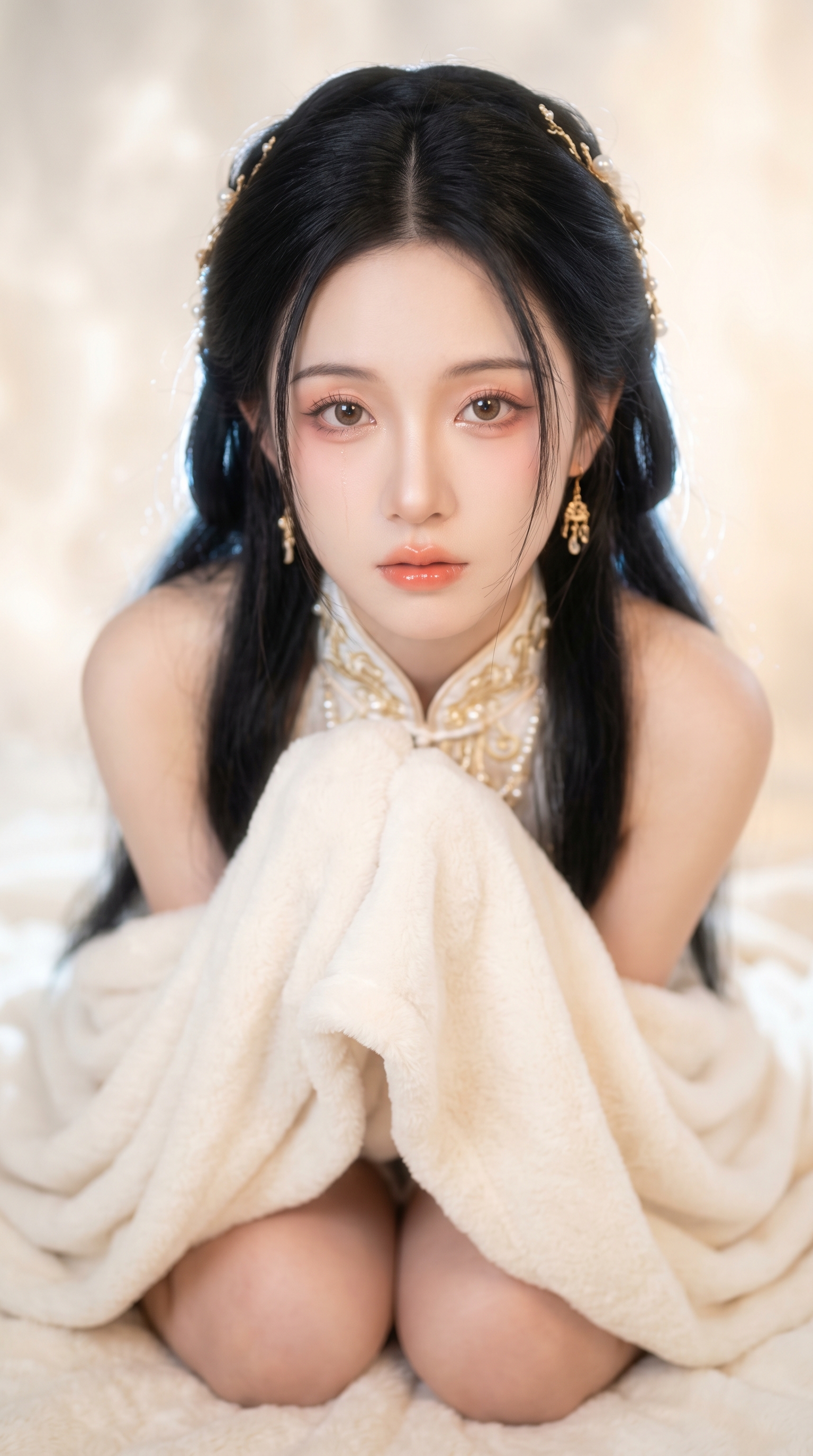 Enchanted Fairy Beauty: Ethereal Portrait of东亚 Lady